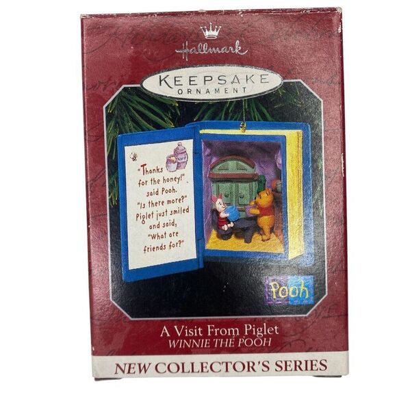 A Visit From Piglet Winnie The Pooh Hallmark Ornament 1st in Series - Picture 1 of 2